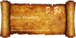 Duca Zsanett névjegykártya